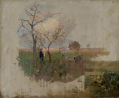 Jeseň v sade, 1873, László Mednyánszky