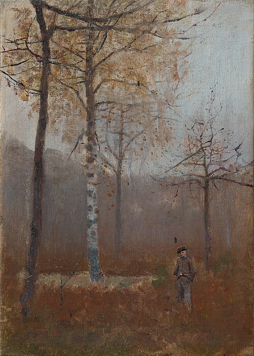 Osamelý v brezovom háji, 1890, László Mednyánszky