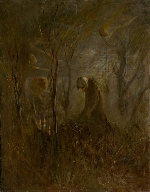 Modlitba nad hrobom, 1895, László Mednyánszky