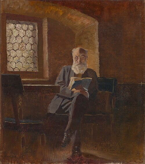 Čítajúci. Umelcov otec, barón Eduard Mednyánszky., 1890, László Mednyánszky