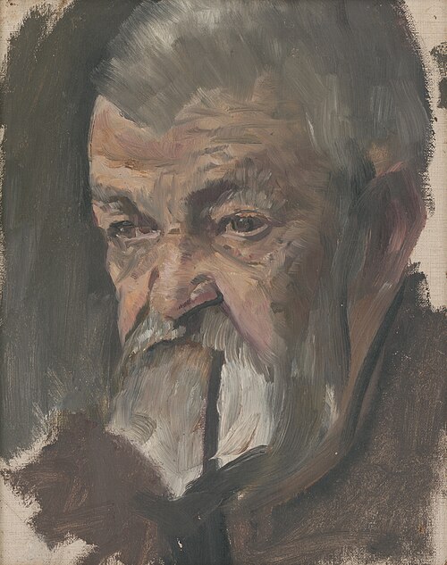 Štúdia autoportrétu (?), 1915, László Mednyánszky