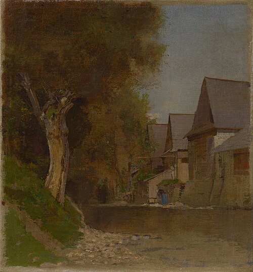 Dedina pri potoku, 1865, László Mednyánszky