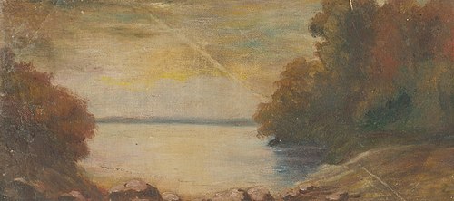 Krajina s jazerom, 1875, László Mednyánszky