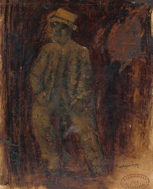 Štúdia sediaceho muža, 1905, László Mednyánszky