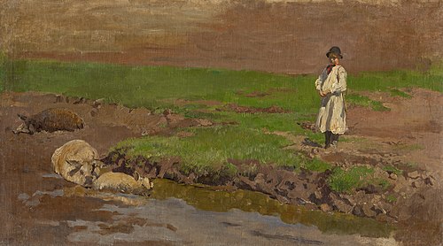 Pastier svíň, 1865, László Mednyánszky