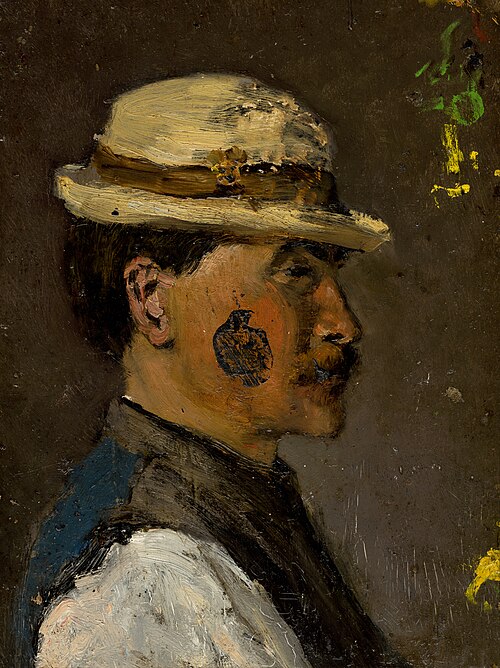 Mladý muž v bielom klobúku, 1880, László Mednyánszky