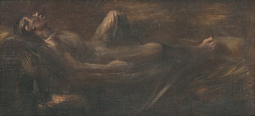 Umierajúci rybár, 1887, László Mednyánszky
