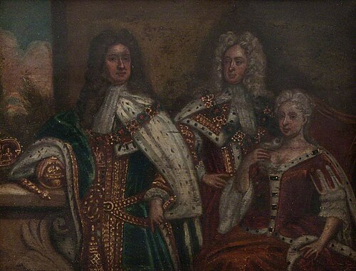 George I with George II and Queen Caroline, , Godfrey Kneller