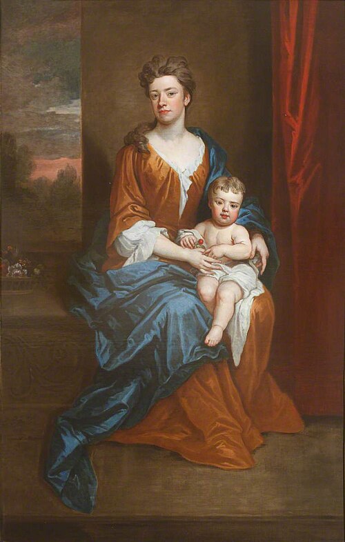 An Unknown Lady with her Son, 1696, Godfrey Kneller