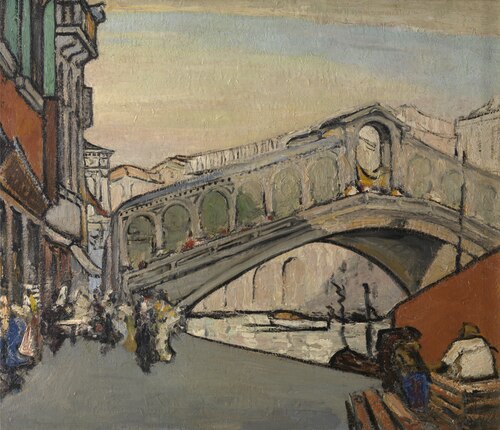 The Rialto Bridge in Venice, 1913, Jules Schmalzigaug