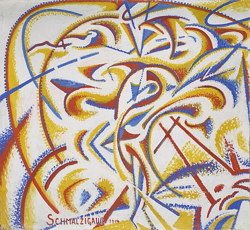 Dynamische uitdrukking van de beweging van een danseres, 1914, Jules Schmalzigaug