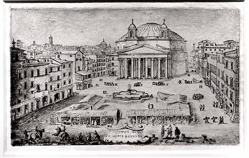 View of the Pantheon, Rome, 1670, Lievin Cruyl