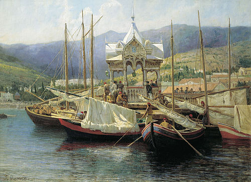 A Wharf in Yalta, 1890, Grigori Miassoïedov