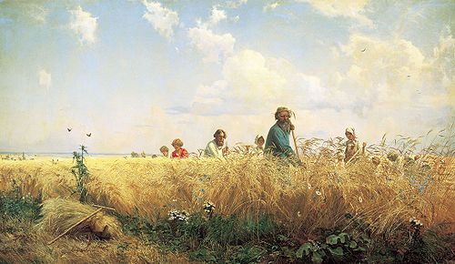 Le Temps des moissons. Les Faucheurs, 1887, Grigori Miassoïedov
