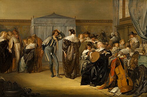 Joyeuse compagnie avec des danseurs masqués, 1636, Pieter Codde