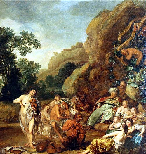 The Judgement of Mida with Apollo and Pan (Ovidius, Metamorphosis II:146-193), 1670, Pieter Codde