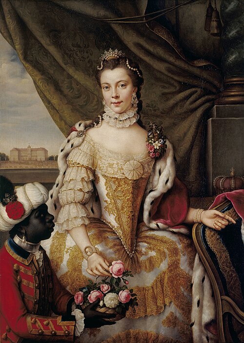 Queen Charlotte (1744-1818) when Princess Sophie Charlotte of Mecklenburg-Strelitz, 1761, Johann Georg Ziesenis