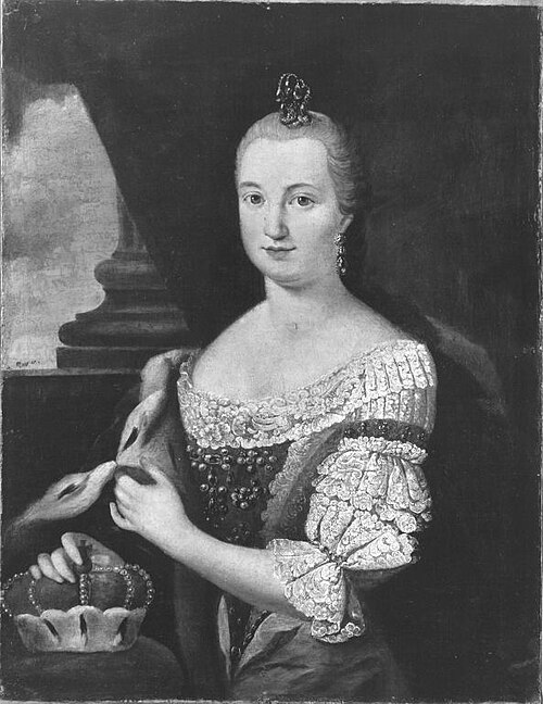 Portrait de l’électrice Elisabeth Auguste de Palatinat-Bavière (copie après), 1753, Johann Georg Ziesenis