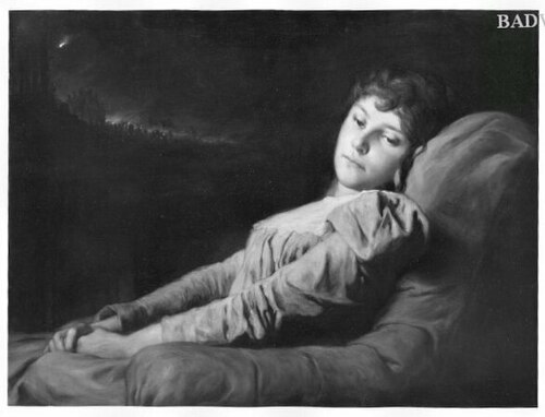 a young woman and her vision, 1865, Gabriel von Max