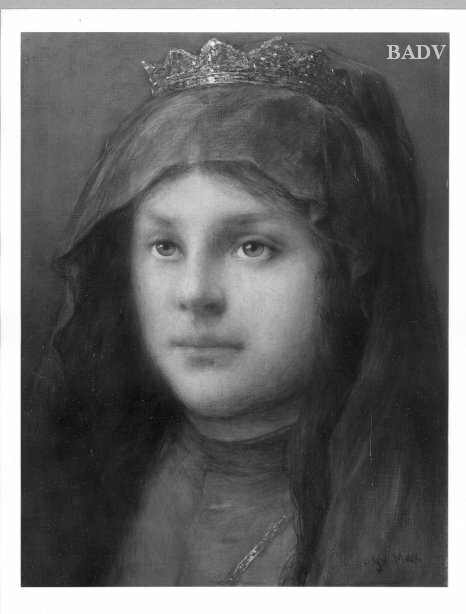 the head of a crowned woman, 1865, Gabriel von Max