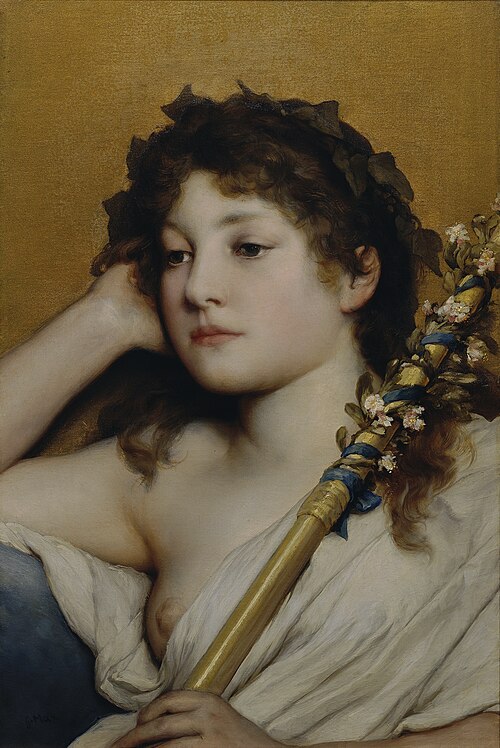 Thoughtful Woman's Head, , Gabriel von Max