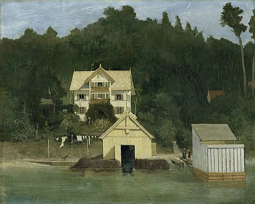 Das Wohnhaus des Künstlers in Ammerland, 1895, Gabriel von Max