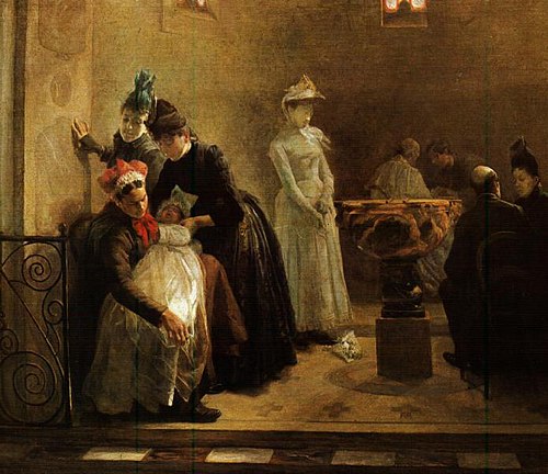 El bautizo, 1889, Cristóbal Rojas