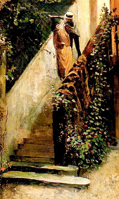 Patio., 1888, Cristóbal Rojas