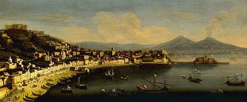 The Bay of Naples, with the Chiaia, seen from Posillipo, 1745, Tommaso Ruiz