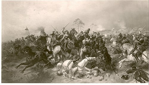 Der Große Kurfürst in einer Reiterschlacht (Fehrbellin), 1878, Wilhelm Camphausen