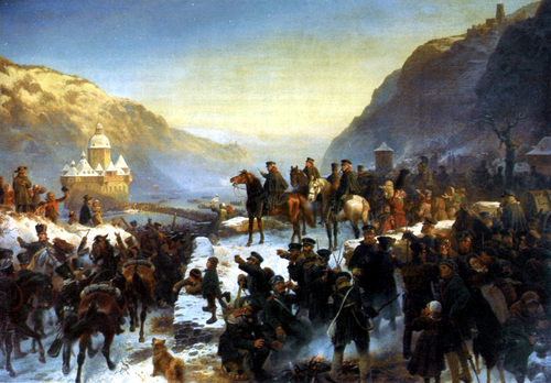 Blüchers Rheinübergang bei Caub am 1. Januar 1814, 1860, Wilhelm Camphausen