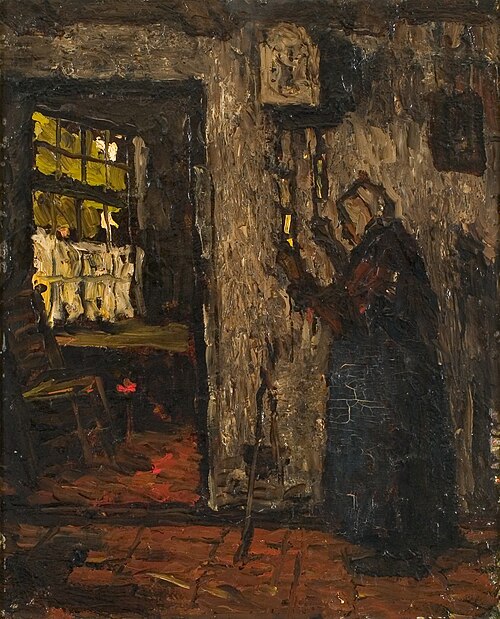 Old woman at a clock, 1896, Suze Robertson