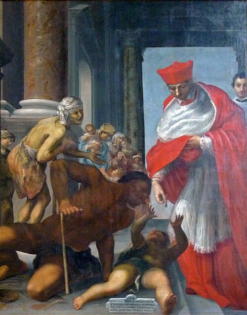 Saint Charles Borromée distribuant ses aumônes, 1627, Quentin Varin