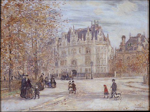 The Fletcher Mansion, New York City, 1899, Jean-François Raffaëlli