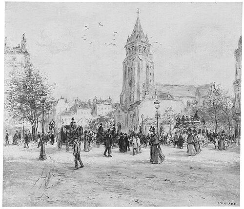 Place Saint-Germain-des-Prés, Paris, 1897, Jean-François Raffaëlli