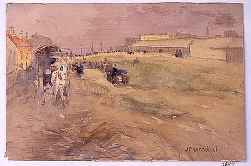 Suburban Landscape (Scene with Horse and Carriage), 1882, Jean-François Raffaëlli
