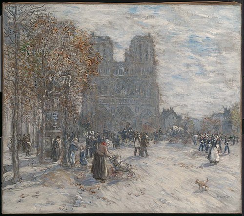 Place du Parvis, Notre Dame, Paris, , Jean-François Raffaëlli