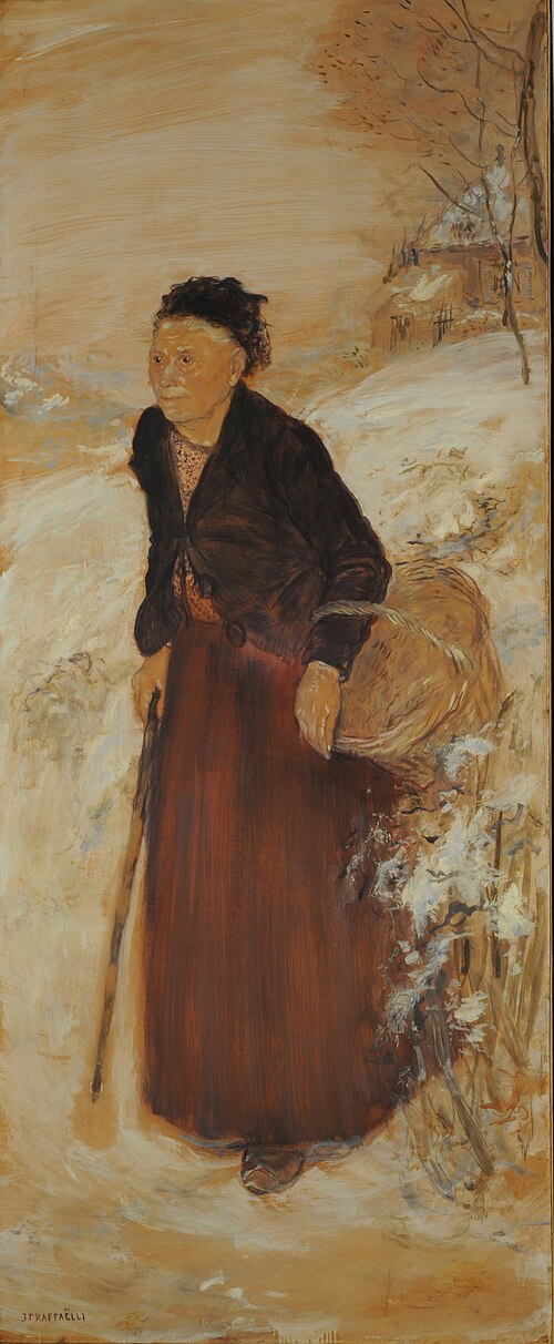 Vieille dans la neige, 1850, Jean-François Raffaëlli