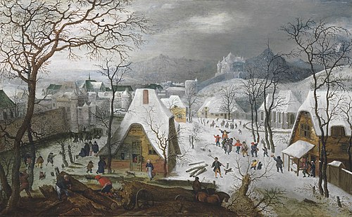 Winter landscape, 1600, Jacob Savery