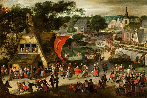 St. Sebastian fair in a Flemish village, 1598, Jacob Savery