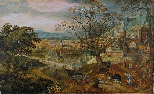 Landscape with Village: "Autumn", 1600, Jacob Savery