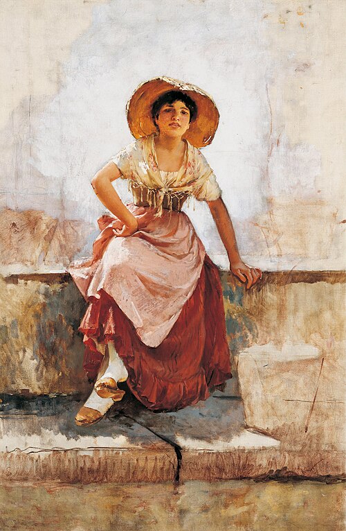 Florentine Flower Girl, 1886, Frank Duveneck