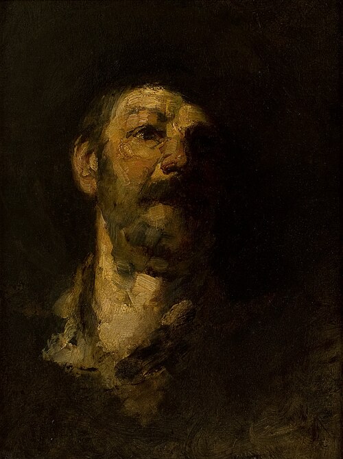 Study Head, Man with Hat, 1881, Frank Duveneck
