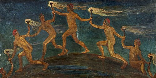 Race of Hero Spirits Pass, 1909, Walter Crane