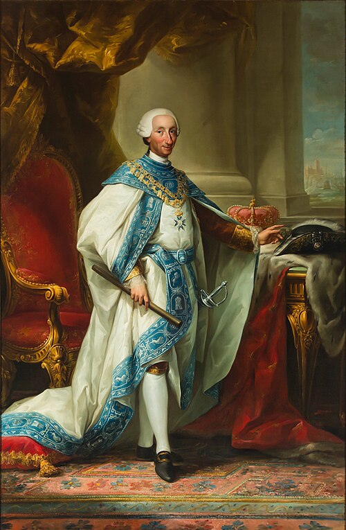 Carlos III con el hábito de su Orden, , Mariano Salvador Maella
