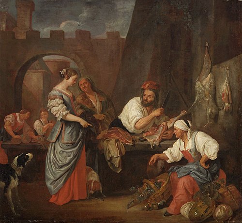 The Butcher shop, 1687, Jacob Toorenvliet
