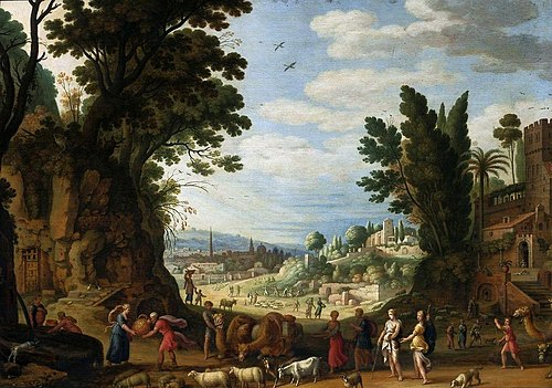 Rébecca et Éliézer., 1632, Guilliam van Nieulandt (II)