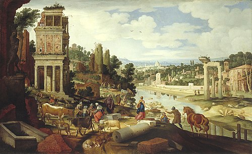 Roman landscape, 1609, Guilliam van Nieulandt (II)