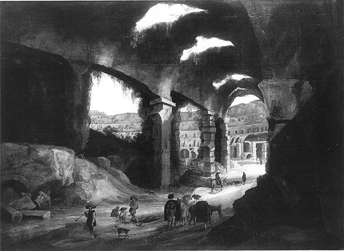 Interior view of the Roman Colosseum, 1610, Guilliam van Nieulandt (II)