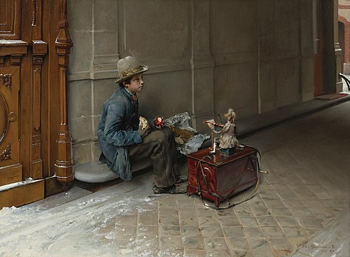 Le petit Savoyard mangeant devant l'entrée d'une maison, 1877, Pascal Dagnan-Bouveret